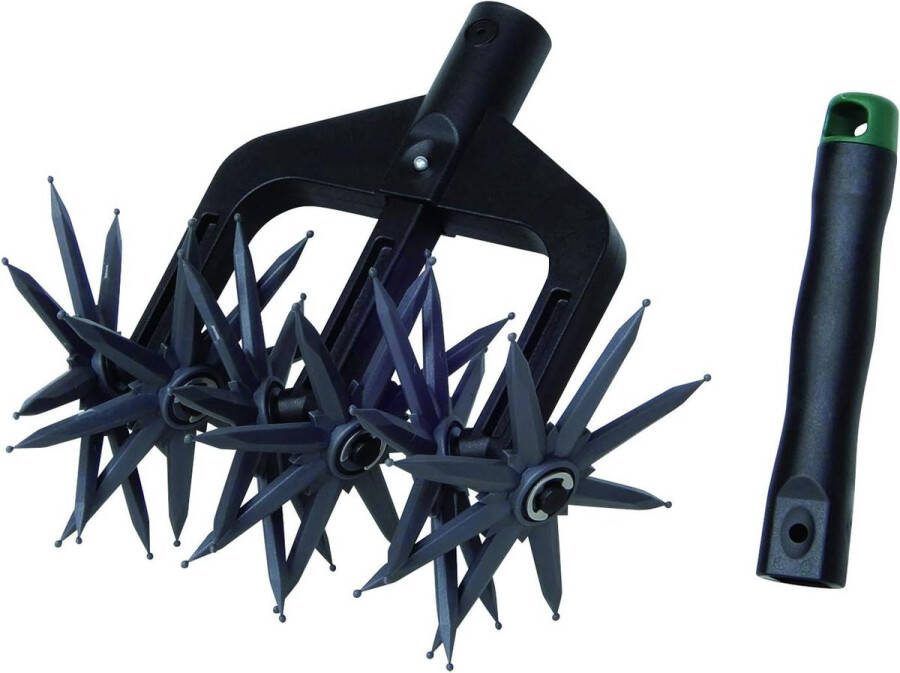 Tuinfrees 2-in-1 Garden Star-frees voor zaadvoorbereiding en losmaken van de grond Handmatige cultivator rollencultivator voor tuin gazon onkruid rolschoffel staalgrondkruim Zonder handvat