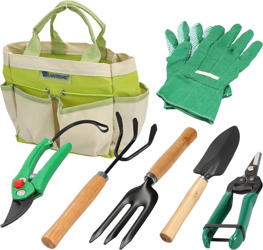Tuingereedschap set 7-delig tuingereedschap met tas tuingereedschap set rozenschaar schep hark cultiver handschoenen