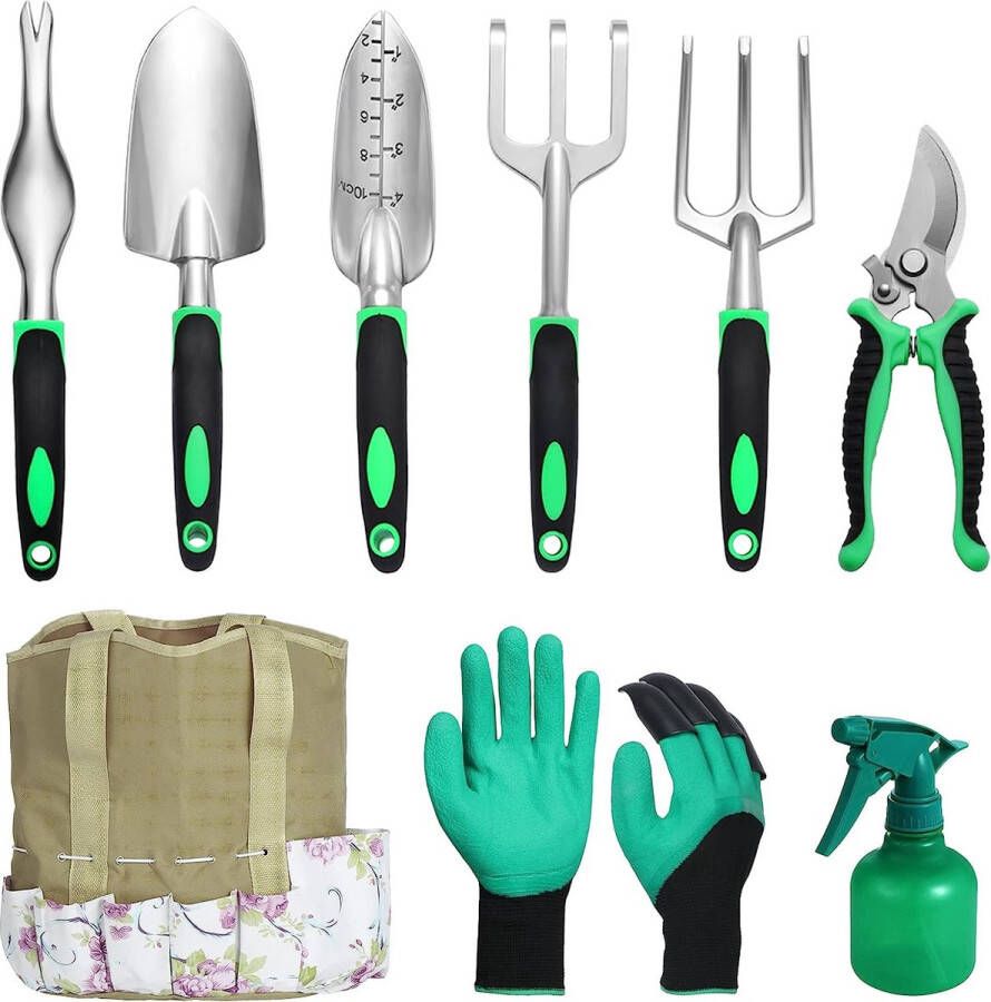 Tuingereedschapset speciaal voor potbeplanting en tuinsnoei tuingeschenk inclusief schop hark vork onkruidkutter trimmer (9)