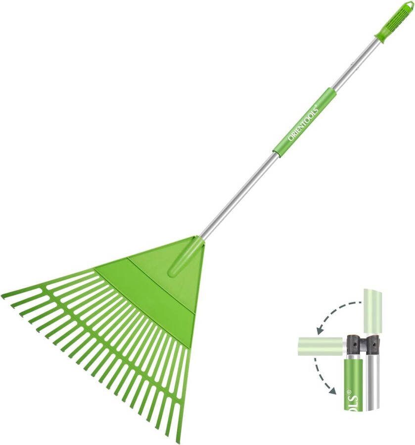 Tuinhark Opvouwbaar 22-tands bladhark Tuin met handvat Lichtgewicht staal Poly struikhark 153 cm (lichtgroen)
