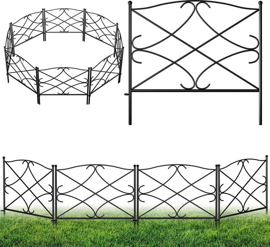 Tuinhek metaal omheiningselementen tuinhek decoratieve omheining complete set metalen houten draad omheiningen metaal