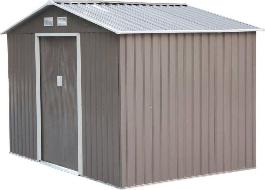 GardenGoodz Tuinhuis Metaal Metalen Gereedschapsschuur Tuinberging 277 X 191 X 192 Cm Grijs