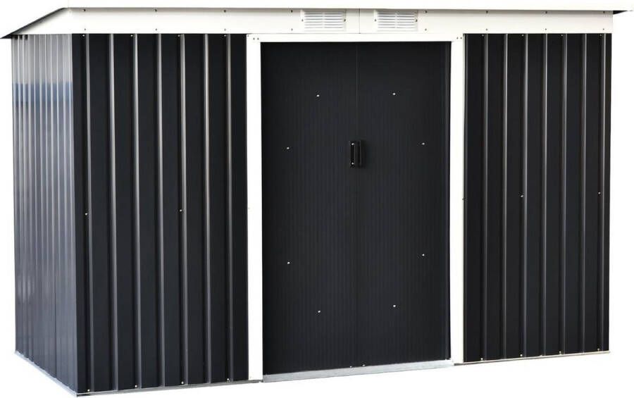 Tuinhuis metaal Metalen gereedschapsschuur Tuinberging Opbergkast met deuren Schuur gereedschap Tuinkast 277 x 130 x 173 cm