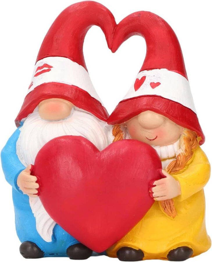 Tuinkabouter Paar Liefde Beeldje Desktop Kabouter Sculptuur Tuin Beeldjes Standbeeld Prachtige Waterdichte Kleurvaste Kabouter Ornament Voor Tuin Achtertuin Decoratie