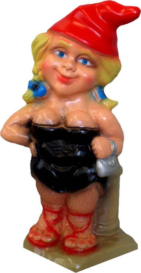 Tuinkabouter sexy vrouw BDSM 33 cm Kunststof voor binnen en buiten grappige tuinkabouter