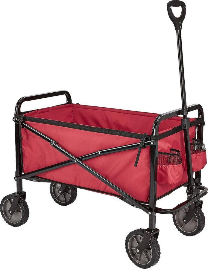 Tuinkar Tuintrolley Transportkar Inklapbare bolderkar voor de tuin Opvouwbaar Met afdekking voor buiten Rood