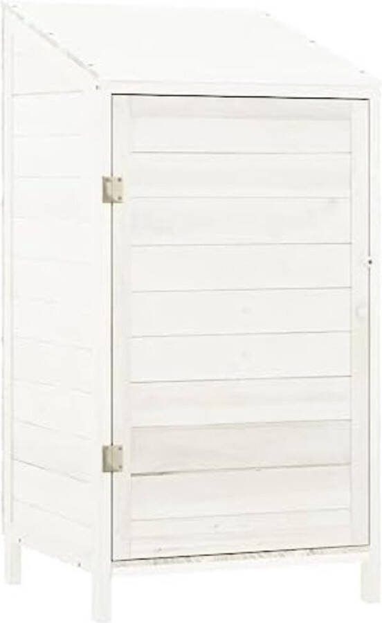 Tuinkast Hout Tuinkast Hout Berging -Tuinberging Hout Tuinkasten Voor Buiten 55x52x112 CM- Wit