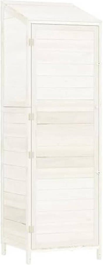 Tuinkast Hout Tuinkast Hout Berging -Tuinberging Hout Tuinkasten Voor Buiten 55x52x174.5 CM Wit