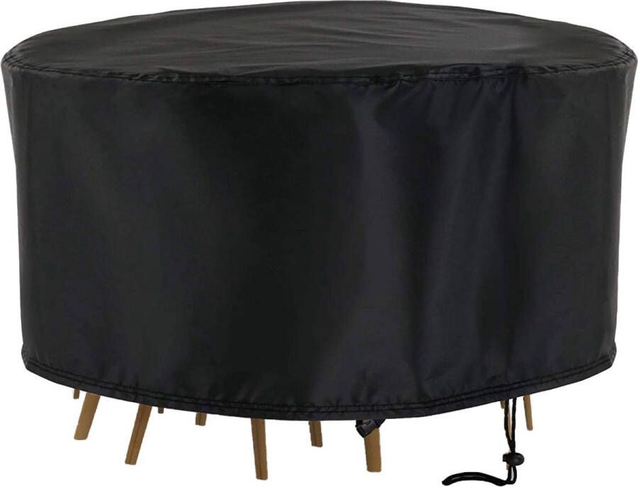 Tuinmeubelhoes Rond 230 cm x 110 cm Zwart Beschermhoes voor je Tuinset Tuinmeubelbeschermhoes