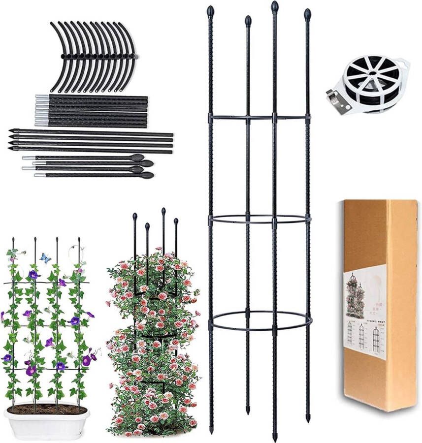 Tuinplantsteunstangen Klimhulp voor alle klimplanten Lang stalen obelisk plantensteun halfronde