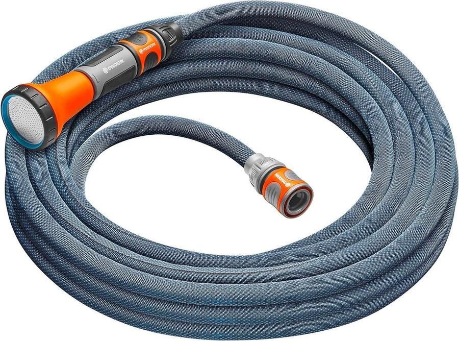 Tuinslang 10 m set robuuste textielweefsel tuinslang met PVC-binnenslang indoor-waterkranen weerbestendig Liano Xtreme 1 2 inch (18460-20)
