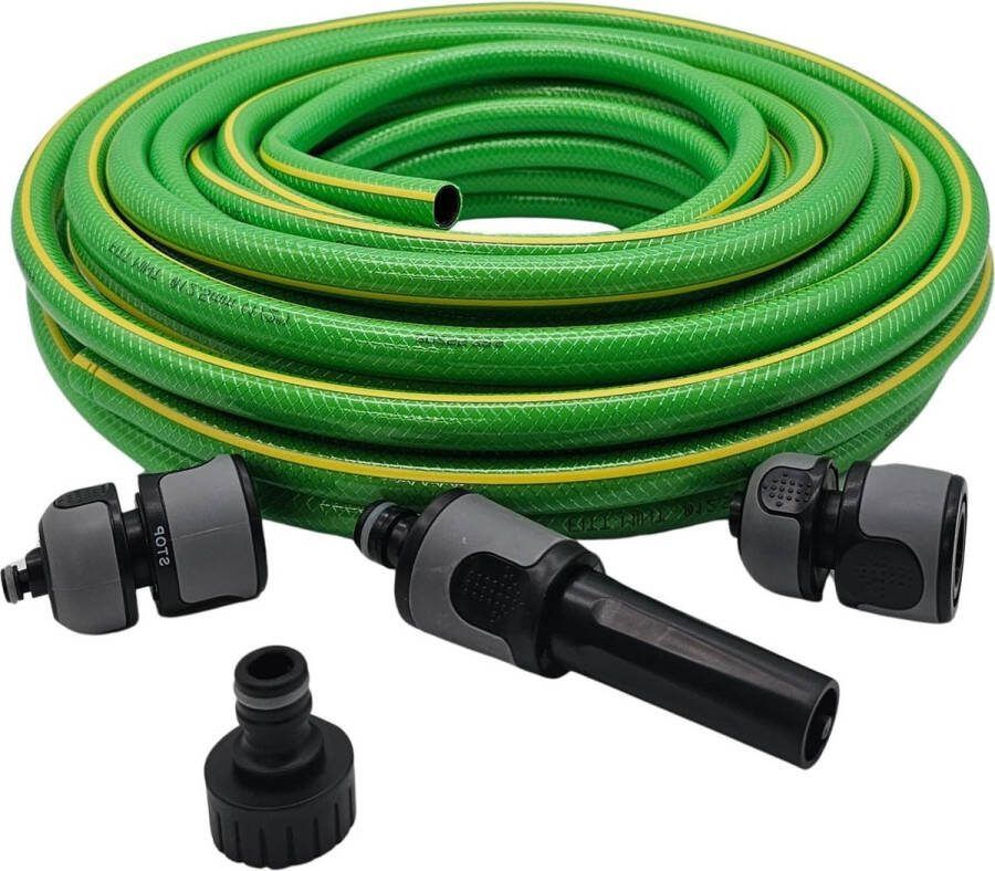 Tuinslang 30 m Flexibele tuinwaterslang 1 2 inch voor tuinberegening met aansluitset