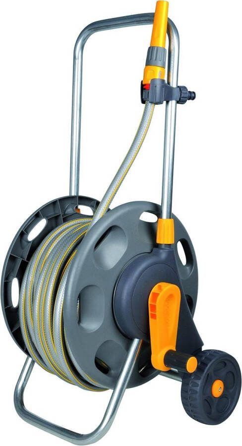 Tuinslang Slangenwagen Plus 50 M gemonteerd Maximale capaciteit 60 M stabiel en robuust algemeen gebruik 50 m slang 1 spuitmond aansluitingen 2435R0000 Tuinslang