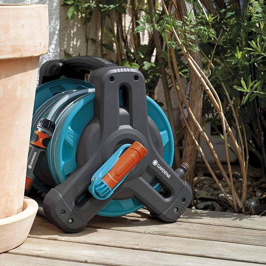 Tuinslangset Classic slanghaspel 10 set 10 m slang hoge stabiliteit adapter tuinspuit draaghandgreep terrassen Zwart Oranje Grijs Turkoois Tuinslang haspel
