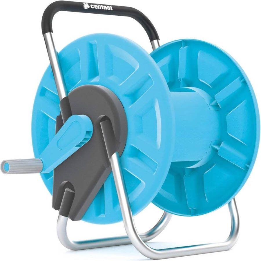 Tuinslangstandaard ALUPLUS slanghaspel handig transport en opbergen van de slang voorkomt verdraaien van de slang bij het oprollen 55-160 blauw 1 2” 60m