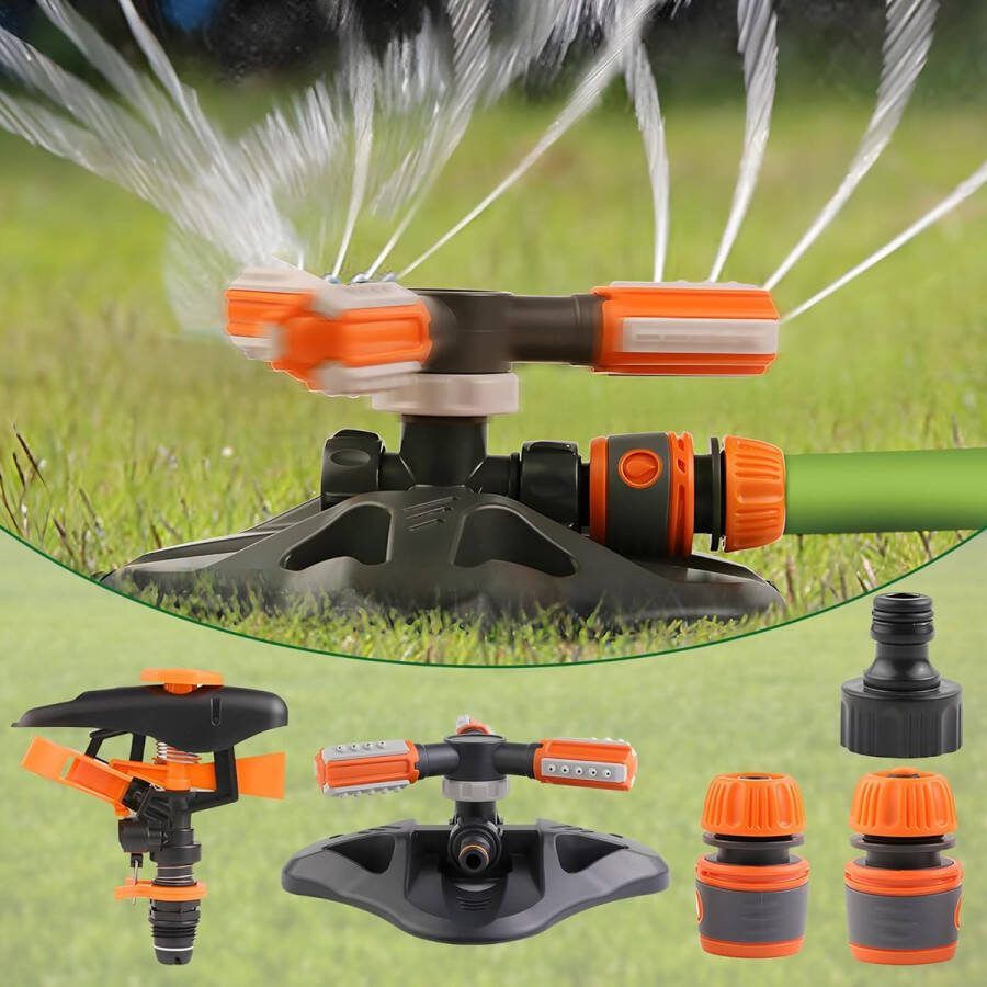 Tuinsproeier Automatische 360 Graden Roterende Gazonwatersproeier 3-armige Sproeier Roterende voor Irrigatiesystemen voor Gazon Planten Bloemen Groenten