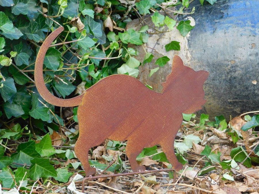 ETW Tuinsteker in de vorm van een poes kat leuke tuindecoratie!