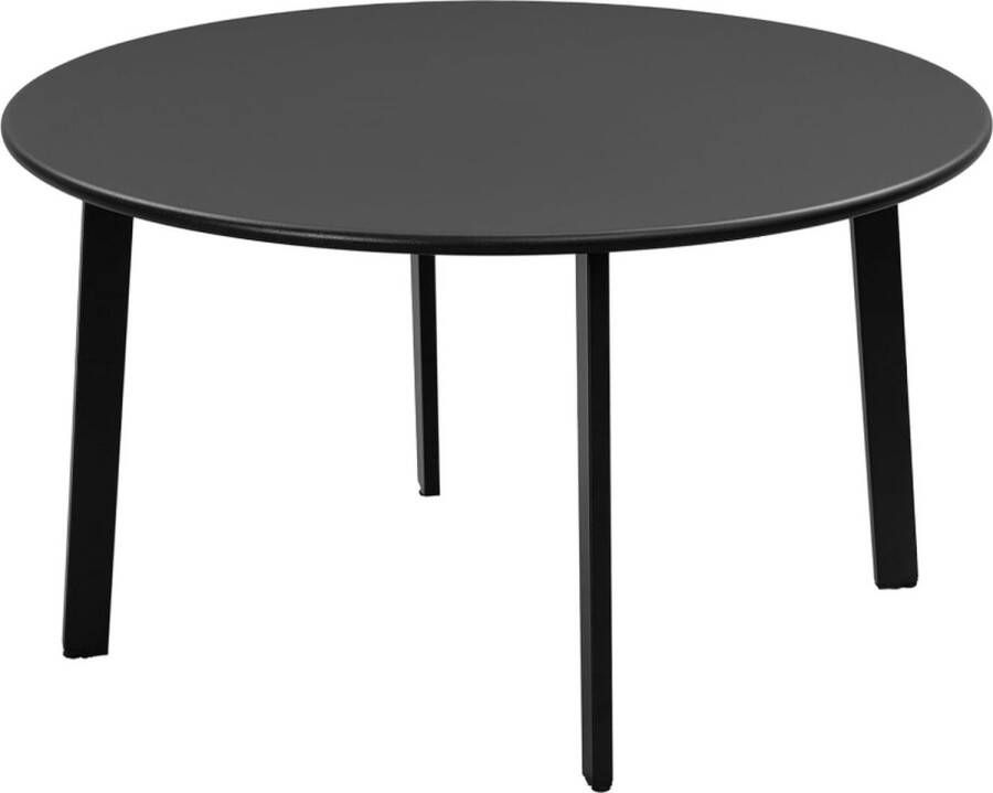 Tuintafel buitentafel woonkamertafel rond balkontafel industriële stijl voor binnen en buiten metaal zwart φ70 x H40 cm