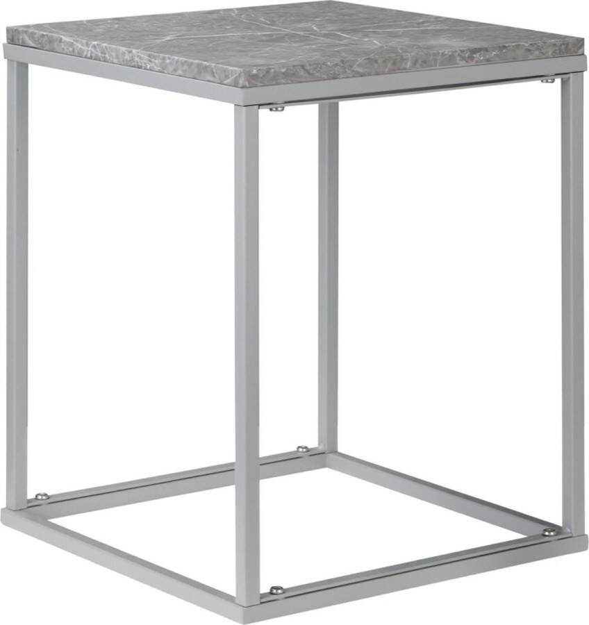 Zenzee Tuintafel Tuintafeltje Salontafels Balkontafel Bistrotafel Bijzettafel buiten Metaal Grijs 40 x 40 x 50 cm