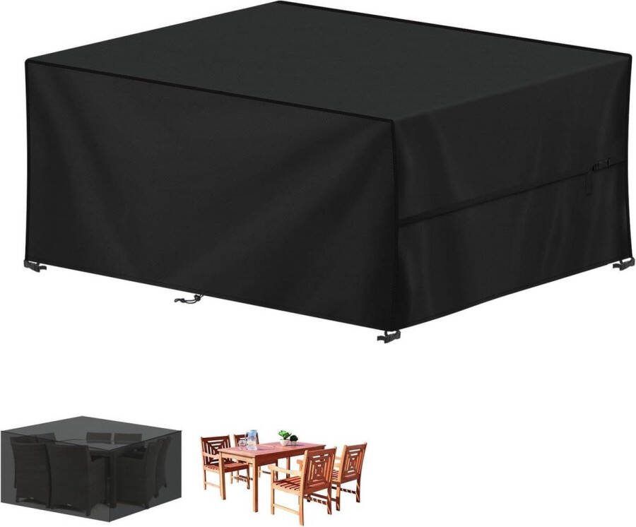 Tuintafelhoes 190x125x75cm Waterdichte Outdoor Tafelhoes Oxford-Stof Winddicht UV-Bestendig Beschermhoes voor Tuinmeubelen Tuinmeubelafdekking met Stoelen