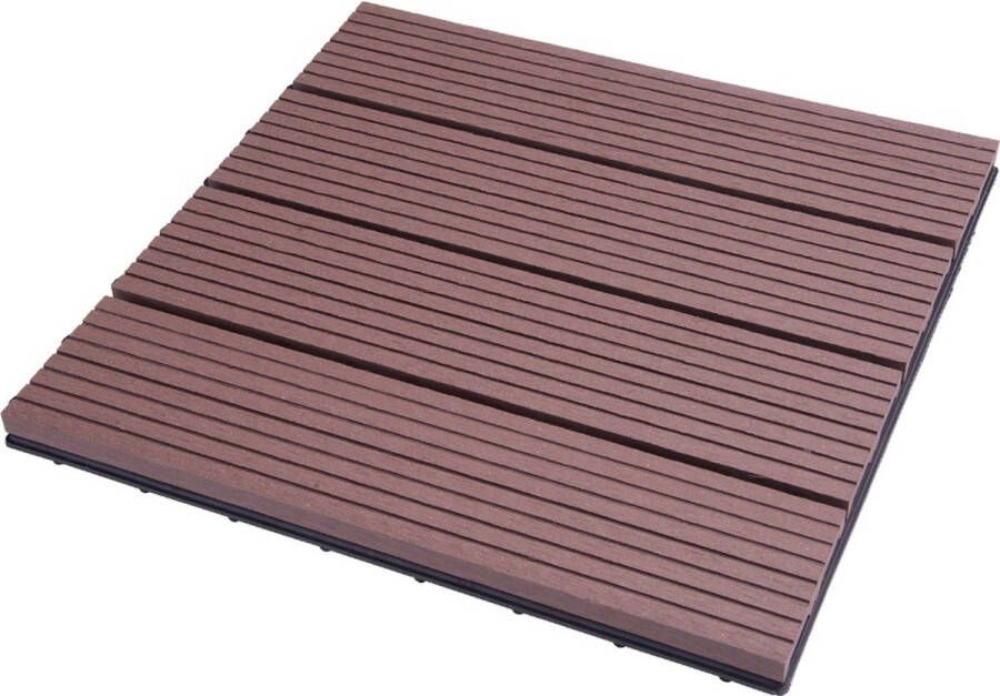 Tuintegels Terrastegels Vlondertegels 30x30cm Set van 11 stuks Bruin