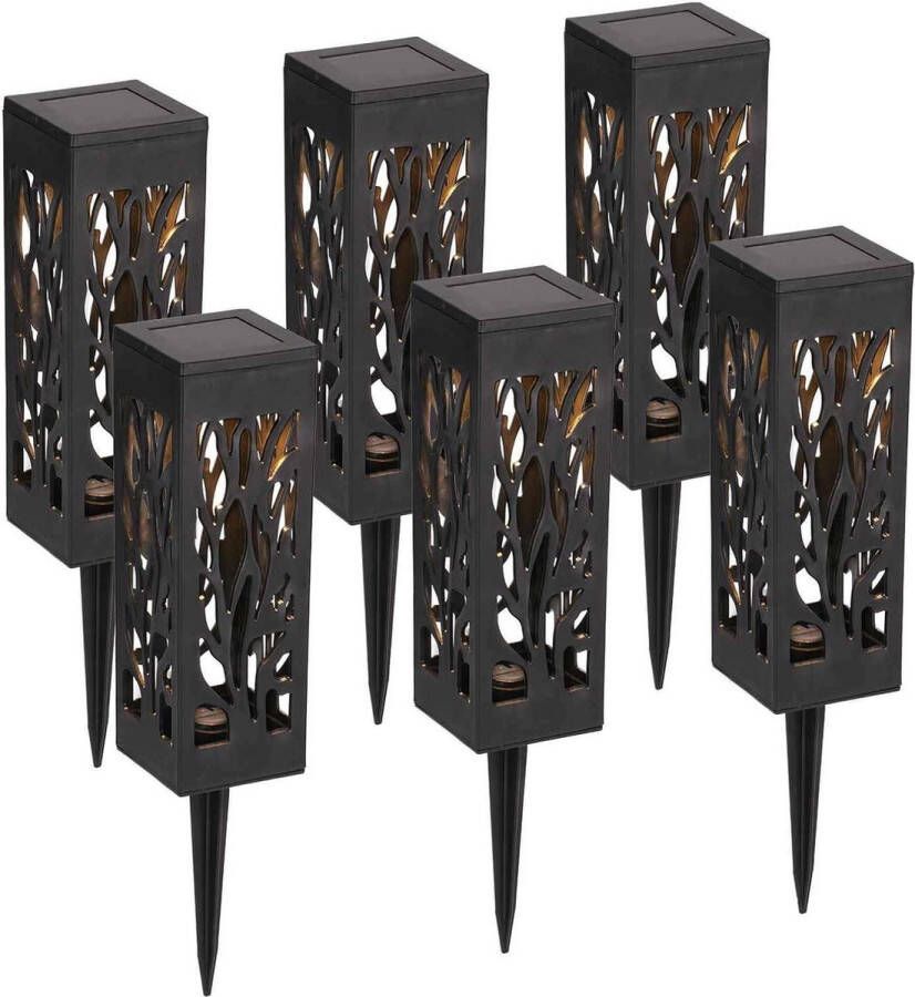 Tuinverlichting op Zonne-energie 6 stuks padverlichting hol esdoornbladdesign schemering ochtendgloren waterdicht binnenplaats terras landschap