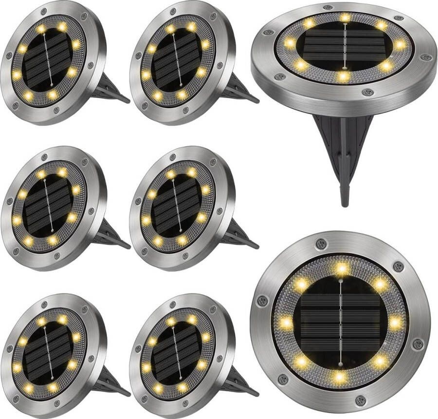 Tuinverlichting op Zonne-energie 8 led-zonnelampen voor buiten-tuin-vloerlampen IP65 waterdichte grondspots geschikt voor tuinen