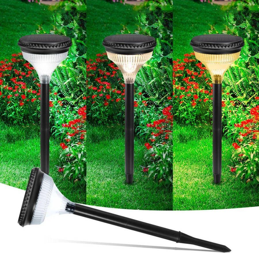 Tuinverlichting op Zonne-energie Grote zonnelampen Buiten Tuin Superheldere 1800 mAh batterij IP65 waterdicht 24 leds 3 kleuren Dimbaar Padverlichting