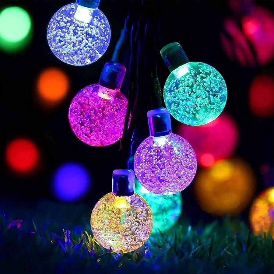 Tuinverlichting op Zonne-energie Lichtsnoer 50 ledlampen waterdicht voor tuin-patio-thuis-kerstfeesten-bruiloft-8 modi-7 m-meerkleurig
