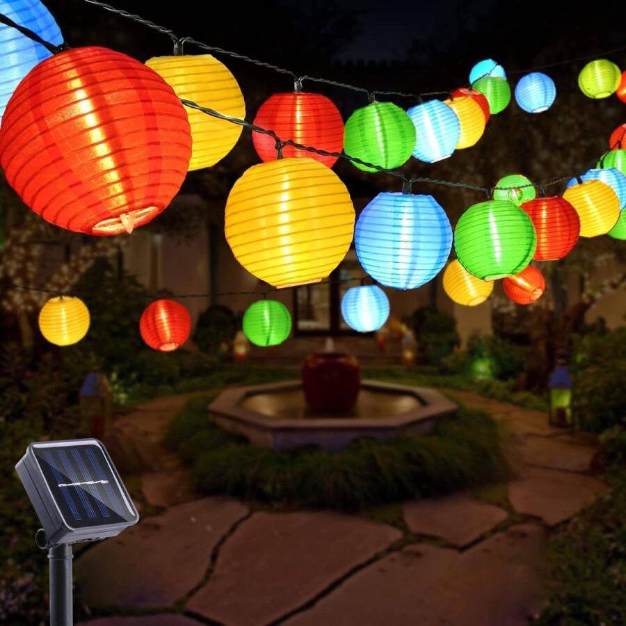 Tuinverlichting op Zonne-energie Lichtsnoer Buiten 10 m 30 leds Waterdicht 8 modi Balkon Binnenplaats Terras Bruiloft Kerstmis Feest Sfeer Decoratie Kleurrijk