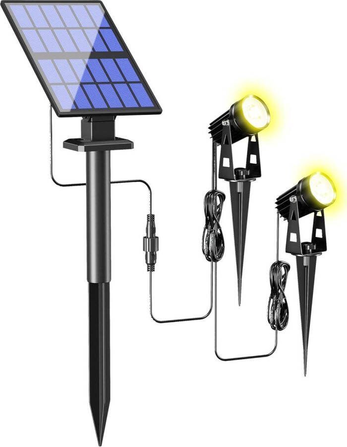Tuinverlichting op Zonne-energie Solarverlichting 2-in-1 solarlamp voor tuin aluminium materialen waterdicht led-zonnelamp buitenzonnelamp auto-on off voor bomen struiken tuinpaden warm licht