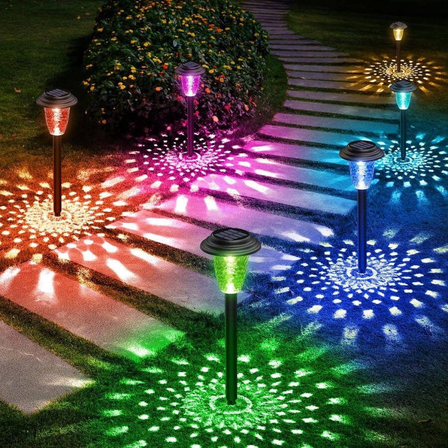 Tuinverlichting op Zonne-energie Solarverlichting 8 stuks solarlampen buiten tuin met 2 modi waterdichte gazon terras binnenplaats geschenken kerstdecoratie
