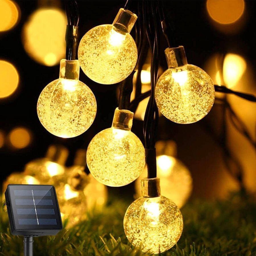 Tuinverlichting op Zonne-energie Solarverlichting Lichtsnoer voor Buiten100 leds 10 m IP65 Weerbestendig Kristallen Bollen Verlichting voor Tuin Balkon Bomen Terras
