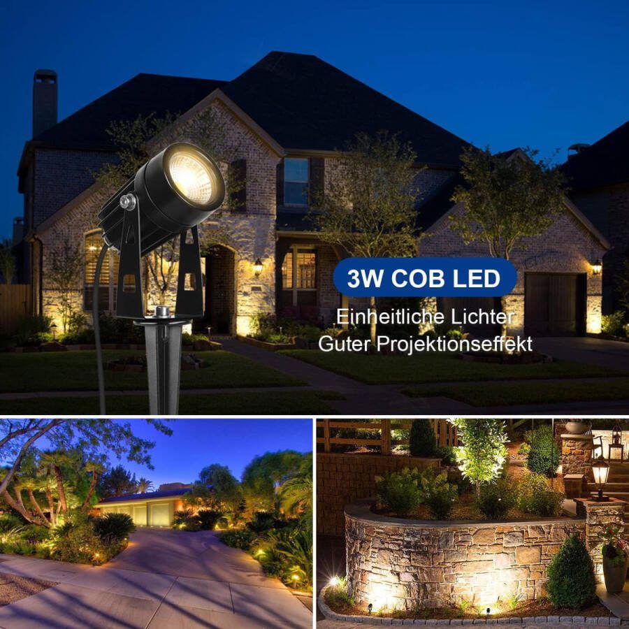 Tuinverlichting Set van 6 LED Wandlamp Buiten Warm Wit Waterdicht Schijnwerper