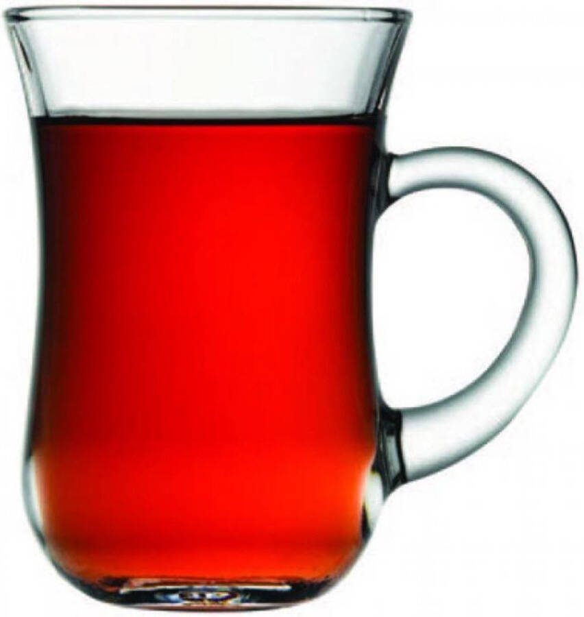 Turkse Theeglazen met oor 6stuks Hoge Kwaliteit 140ml