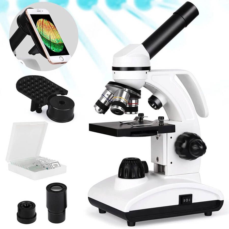 TUWORD Microscoop voor Kinderen 40x-1000x Vergroting LED Verlichting