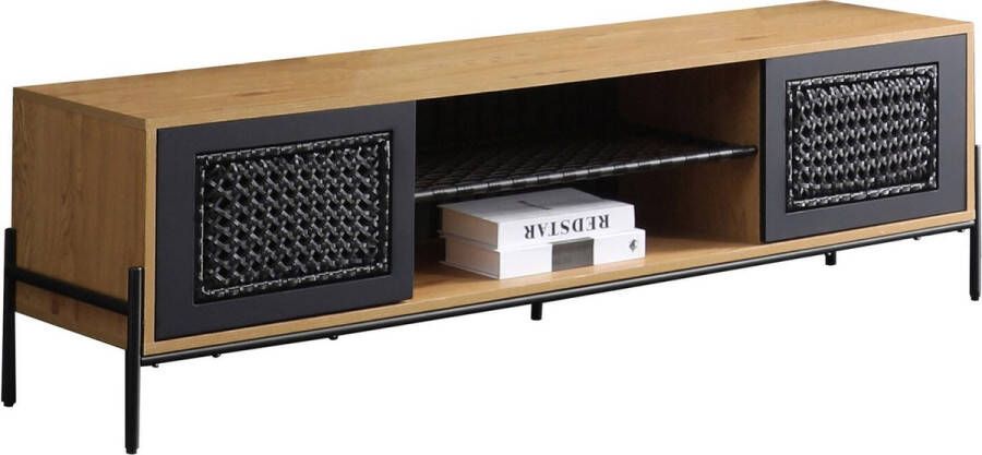TV-meubel Lourdes Bruin MDF Breedte 161 cm Hoogte 47 cm Diepte 40 cm Met planken Zonder deuren