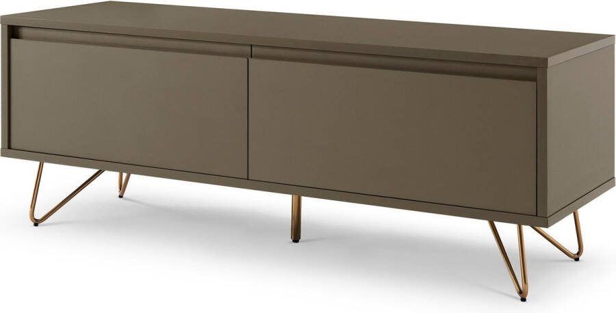 TV-meubel Lucy Grijs MDF Breedte 120 cm Hoogte 45 cm Diepte 40 cm Met lades Met planken Zonder deuren