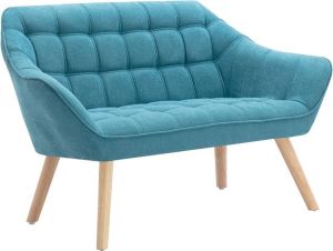Tweezitsbank van stof CASERTA Blauw L 127 cm x H 77 cm x D 73 cm