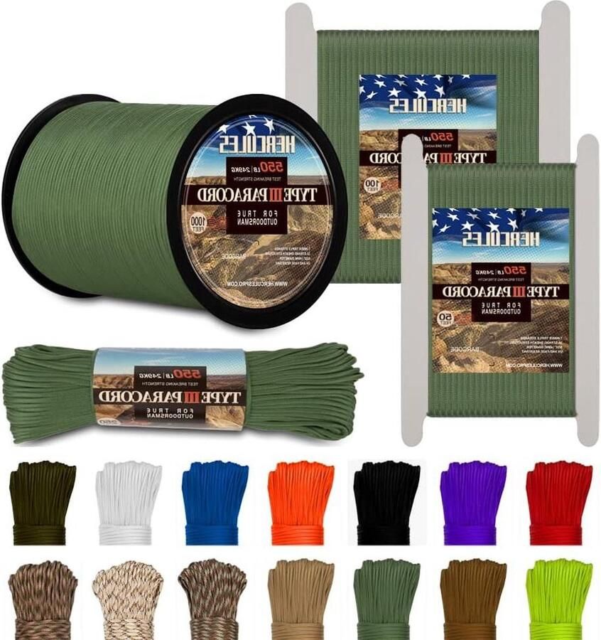 Type III Paracord 550 250 'Olijfgroen Parachutekoord voor Survival