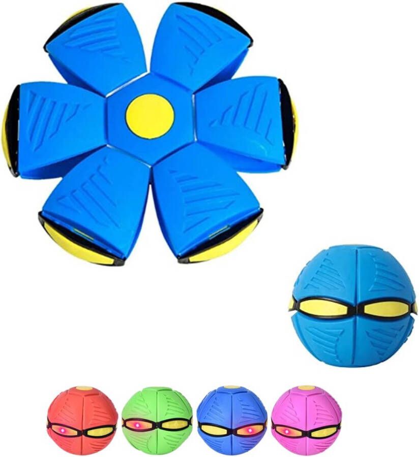UFO Bal blauw Kinderen Frisbee- UFO bal met lichtjes – LED – Flying saucer ball – Flat ball disc – Schijf – Speelbal Strandbal Niet voor dieren