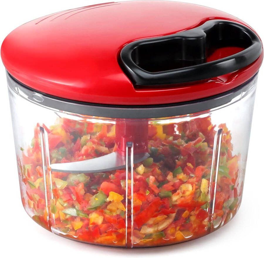 Uiensnijder 800 ml uienhakmolen met roestvrijstalen messen multifunctionele groentesnijder voor groenten fruit noten knoflook babyvoeding