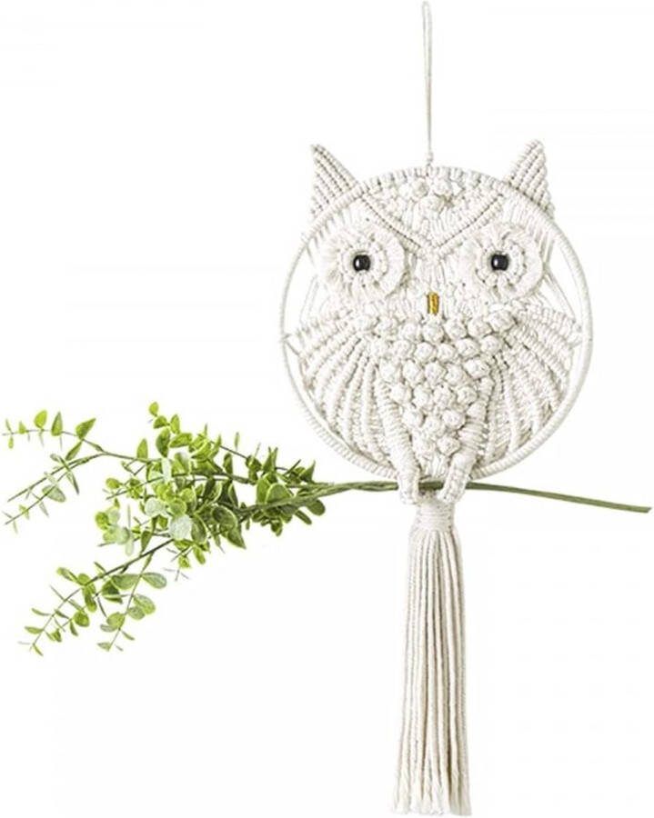 Uil Macrame Muurophanging Geweven Boheems Tapijt Geweven Wanddecoratie Tapijt voor Huisdecoratie Kantoor Woonkamer Slaapkamer Kinderkamer Ambachtelijke Decoraties