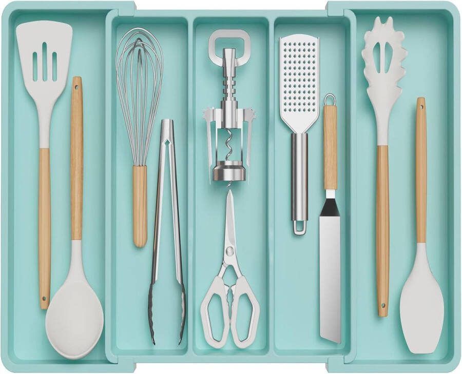 Uitbreidbaar Groot Organisator van Keukenladen Verstelbare Zilverwerk Bestekbak Plastic Keuken Spatel Gereedschap en Gadgets Opbergvak