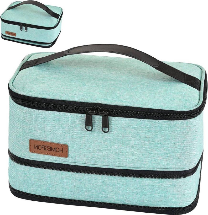 Uitbreidbare lunchtas geïsoleerde lunchbox houder met handvat picknick werk school groen Cool plate
