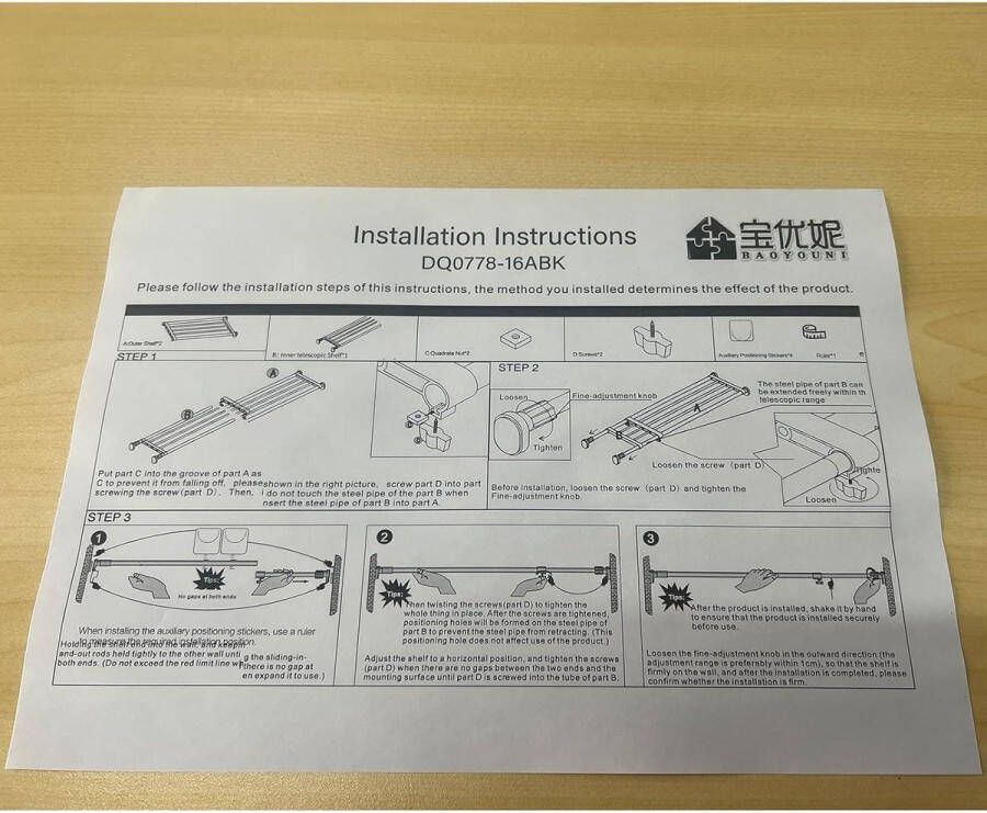 Uitbreidbare plank-spanning-staaf kledinghanger opbergrek verstelbare DIY rekken unit voor kast keuken badkamer zwart