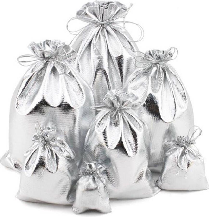 Uitdeelzakjes 10 x 15 cm ( 25 stuks ) AAA Quality Zilver ( organza zakjes )