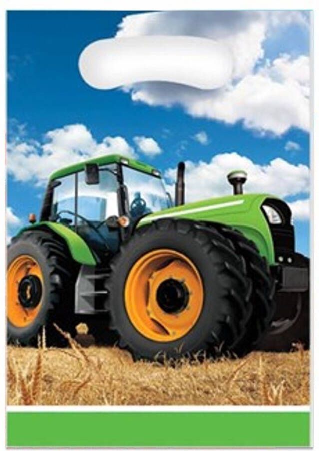 Uitdeelzakjes Jongen Tractor 8 stuks Traktatie Zakjes Uitdeelzakjes Kinderfeestje Verjaardag 16.5x25cm Gratis verzonden