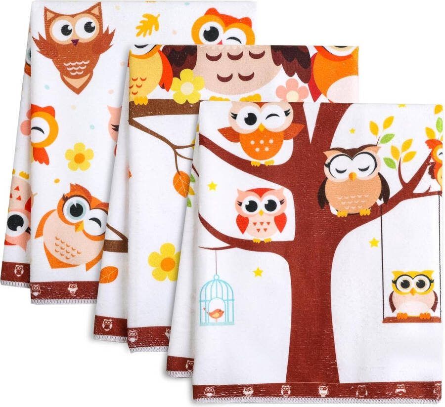Uitgebreide Set van 3 Luxe Microvezel Keukendoeken met Hanger voor Keukendecoratie