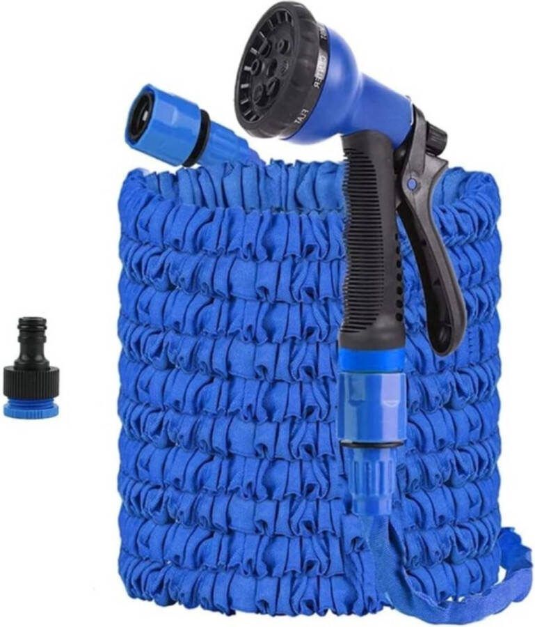 Uitrekbare Tuinslang 30 Meter 8 Sproeistanden Incl. Opbergzak Opbergtas Flexibel Verstelbaar Sproeier Tuinsproeier Tuinslangen Zwembad Carwash Blauw